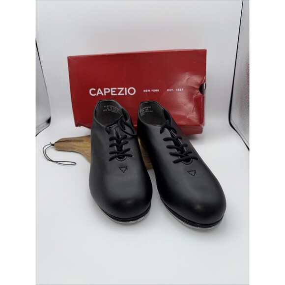 Capezio Tic Tap Toe Professional Black Tap 8W Dance Shoes-F24 65 RN#63356 NIB - Picture 2 of 16